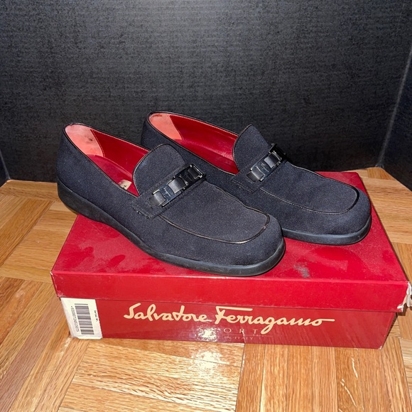Salvatore Ferragamo Nero Fabric Black Calf flat - Picture 5 of 7